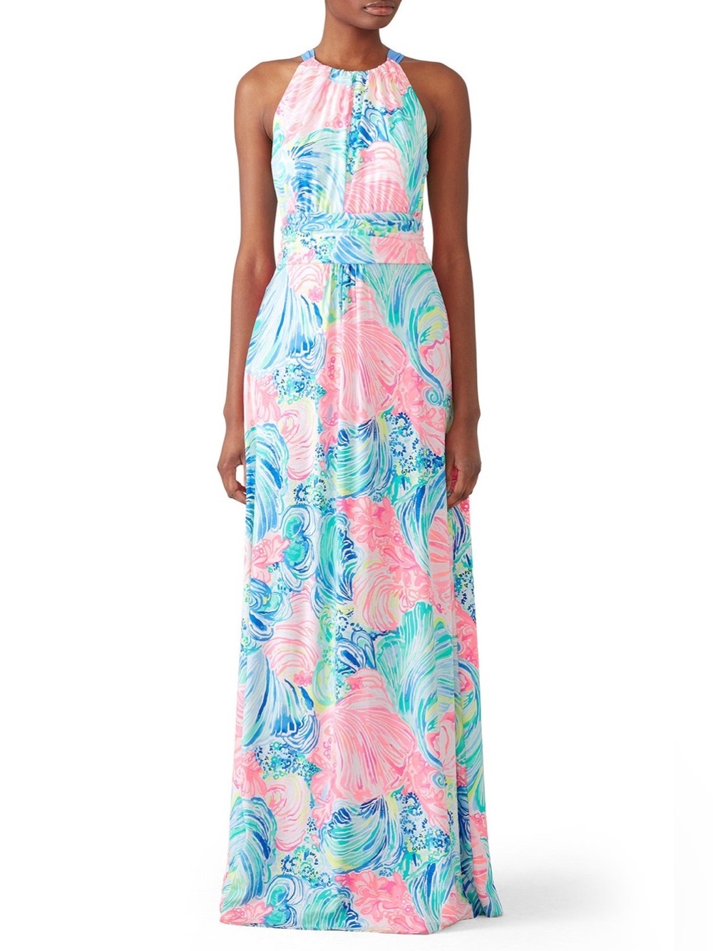 Lilly Pulitzer Floral Martina Maxi size medium blue pink